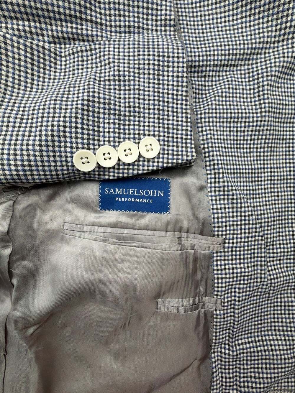 Samuelsohn Performance Gingham Blazer Sport Coat - Made in Canada